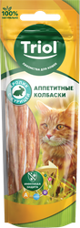 Лакомство для кошек TRIOL Аппетитные колбаски из кролика с курицей, 40г, детальное фото