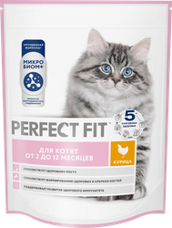 Корм сухой для котят Perfect Fit с курицей до 12 месяцев, 650г, изображение