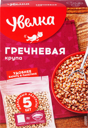 Крупа гречневая УВЕЛКА ядрица в пакетиках Экстра, 5х80г, крупный план