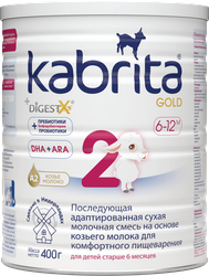 Смесь KABRITA 2 Gold на основе козьего молока, с 6 месяцев, 400г, фотография