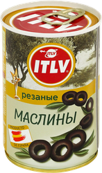 Маслины резаные ITLV черные, 300г, крупный план