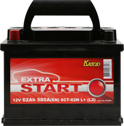 Аккумуляторная батарея EXTRA START 6CT-62N L+(L2), детальное фото