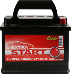 Аккумуляторная батарея EXTRA START 6CT-62N R+(L2), картинка