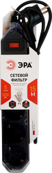 Сетевой фильтр ЭРА 5розеток с заземлением выключателем Б0015214, 1,5м, фотография