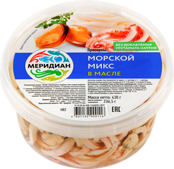 Морской микс МЕРИДИАН в масле, 430г, фотография