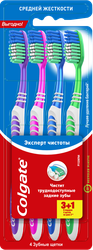 Зубная щетка COLGATE Эксперт чистоты многофункциональная, средней жесткости, 3+1, 4шт, детальное фото