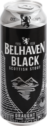 Пиво темное BELHAVEN Black scottish stout фильтрованное пастеризованное, 4,2%, ж/б, 0.44л, фото