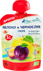 Изображение товара Пюре фруктовое FLEUR ALPINE Яблоко и чернослив Organic, с 5 месяцев, 90г