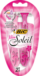 Бритвы одноразовая женская BIC Miss Soleil 3 лезвия с увлажняющей полоской, 2шт, вид