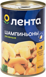 Изображение товара Шампиньоны ЛЕНТА резаные, 425мл