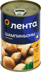 Шампиньоны ЛЕНТА целые, 425мл, картинка