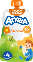 Пюре фруктовое детское АГУША Яблоко, с 4 месяцев, 90г, фотография