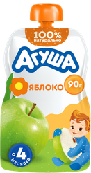 Пюре фруктовое детское АГУША Яблоко, с 4 месяцев, 90г, детальное фото