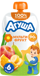 Пюре фруктовое детское АГУША Мультифрукт, с 6 месяцев, 90г, вид