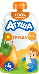 Пюре фруктовое детское АГУША Груша, с 4 месяцев, 90г, детальное фото