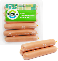 Изображение товара Сосиски ОКРАИНА с натуральным молоком, 420г