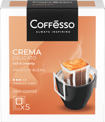 Кофе молотый COFFESSO Crema Delicato жареный, дрип-пакет, 45г, детальное фото
