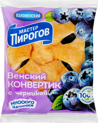 Конвертик слоеный МАСТЕР ПИРОГОВ Венский с черничной начинкой, 70г, картинка