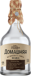 Водка ПИТЕЙНЫЙ ДОМ ДОМАШНЯЯ 40%, 0.5л, крупный план