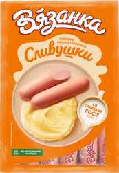 Сосиски ВЯЗАНКА Сливушки, весовые, крупный план