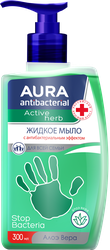 Жидкое мыло AURA Active Herb с антибактериальным эффектом, с алоэ вера, 300мл, изображение