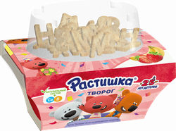 Творог для детей РАСТИШКА Клубника, банан с печеньем 3,5%, без змж, 108г, фото