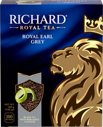 Изображение товара Чай черный RICHARD Royal Earl Grey Цейлонский с ароматом бергамота байховый, 100пак
