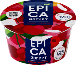 Йогурт EPICA с вишней и черешней 4,8%, без змж, 130г, изображение