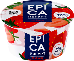 Йогурт EPICA с клубникой 4,8%, без змж, 130г, фото