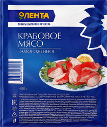 Крабовое мясо замороженное ЛЕНТА (имитация), 400г, детальное фото