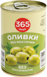 Оливки без косточки 365 ДНЕЙ зеленые, 300/314мл, фотография