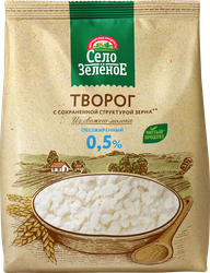 Творог СЕЛО ЗЕЛЕНОЕ обезжиренный, без змж, 500г, детальное фото