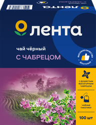 Чай черный ЛЕНТА с чабрецом байховый, 100пак, картинка