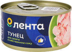 Тунец ЛЕНТА рубленный в собственном соку, 185г, изображение