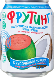 Напиток FRUITING из сока гуавы с кусочками кокоса негазированный, 0.238л, картинка