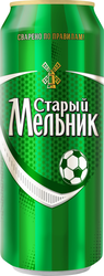 Пиво светлое СТАРЫЙ МЕЛЬНИК пастеризованное, 4,7%, ж/б, 0.45л, фотография