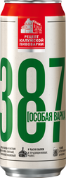 Пиво светлое 387 Особая варка пастеризованное, 6,8%, ж/б, 0.45л, фотография