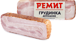 Грудинка копчено-вареная РЕМИТ Домашняя бескостная, категория В, 390г, детальное фото