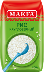Рис круглозерный MAKFA шлифованный, 800г, изображение