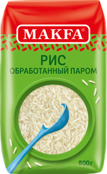 Рис длиннозерный MAKFA пропаренный, 800г, фото