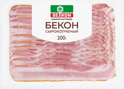 Бекон сырокопченый ВЕЛКОМ, нарезка, 200г, фото