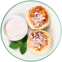 Сырники кокосовые со сметаной ЛЕНТА FRESH, 130г, крупный план