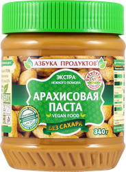 Паста арахисовая АЗБУКА ПРОДУКТОВ Экстра без сахара, 340г, картинка