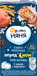 Кашка мультизлаковая ФРУТОНЯНЯ молочная, с персиком и пребиотиками, с 6 месяцев, 200мл, фото
