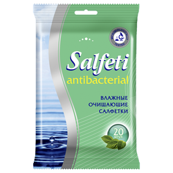 Салфетки влажные SALFETI антибактериальные, 20шт, вид