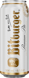 Пиво светлое BITBURGER фильтрованное непастеризованное, 4,8%, ж/б, 0.5л, фото
