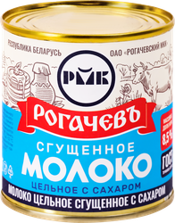 Молоко сгущенное РОГАЧЕВЪ цельное с сахаром 8,5%, без змж, 380г, картинка