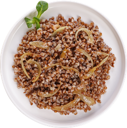 Каша гречневая ЛЕНТА FRESH с луком, весовая, крупный план