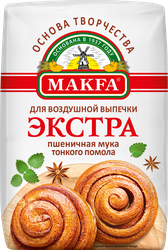 Мука пшеничная MAKFA Экстра хлебопекарная для воздушной выпечки, 2кг, детальное фото