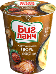 Пюре картофельное БИГ ЛАНЧ С соусом с кусочками говядины, 50г, детальное фото